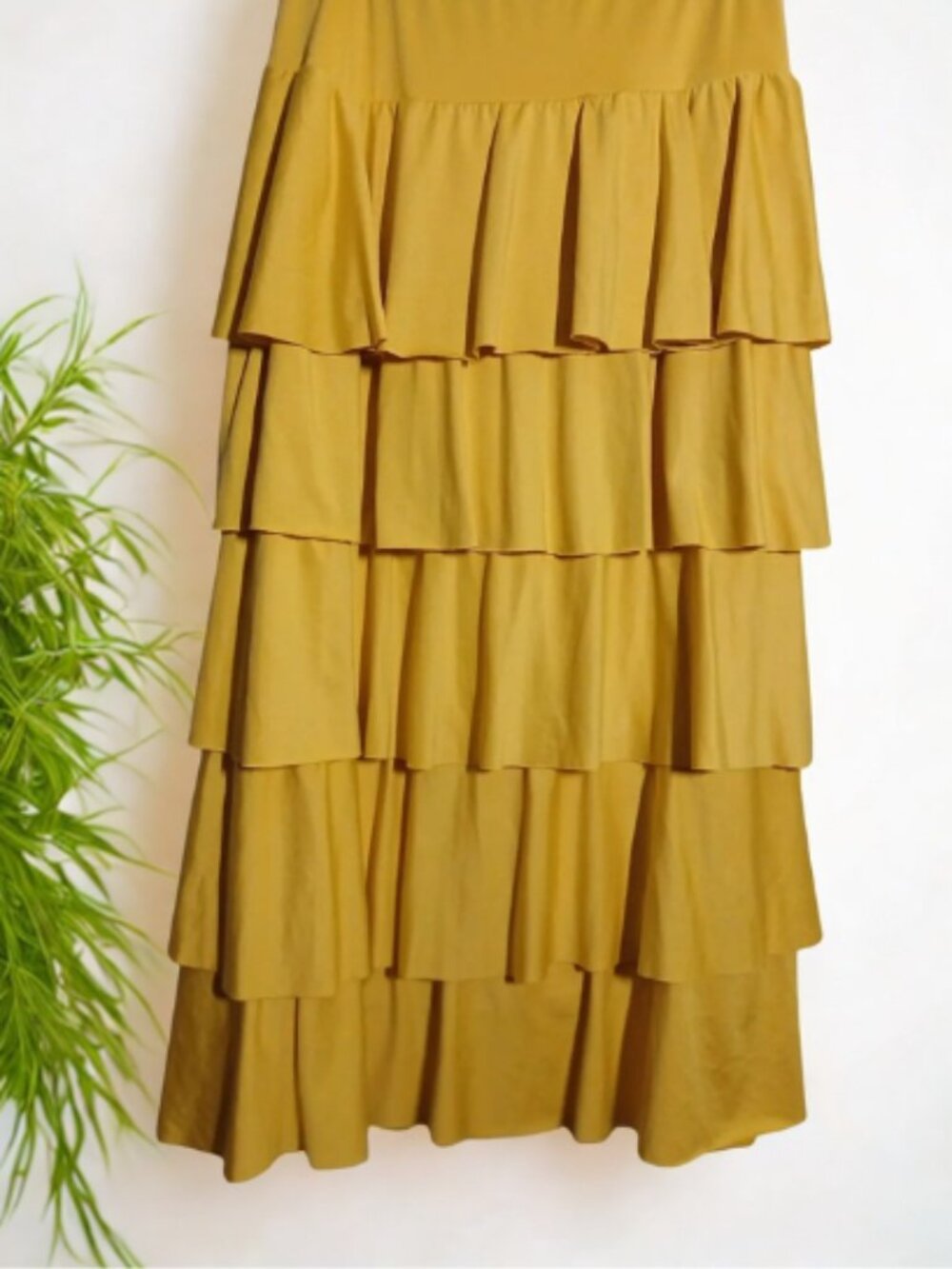 Yellow Maxi Ruffle Skirt - Picture 1 of 6